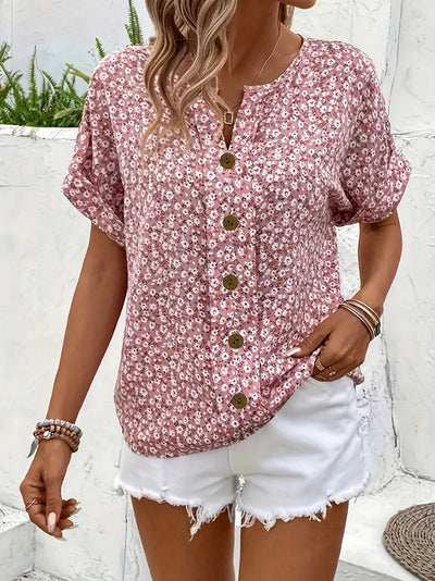 Melanie™ | Stylish Floral Print Blouse