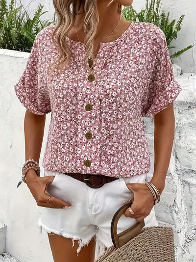 Melanie™ | Stylish Floral Print Blouse