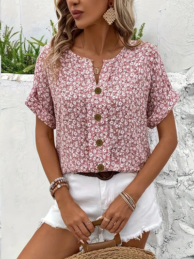 Melanie™ | Stylish Floral Print Blouse