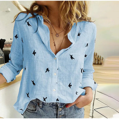 Cathy™ - Casual Bird Print Top