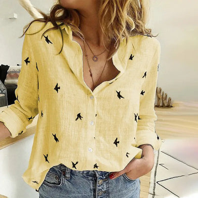Cathy™ - Casual Bird Print Top