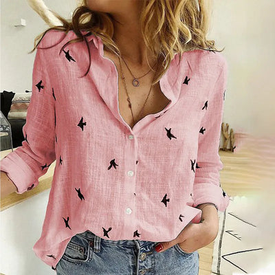 Cathy™ - Casual Bird Print Top